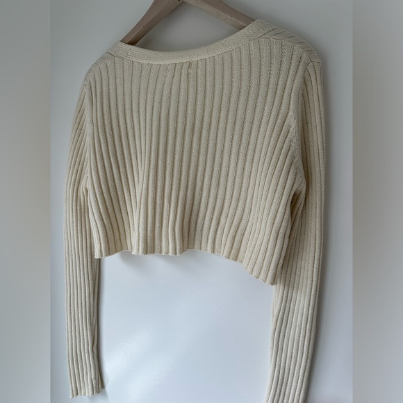 Urban Outfitters - Lucky V-Neck Cropped Cardigan - Cream - M - Picture 4 of 11